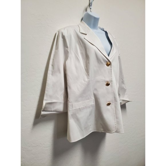 Linea Louis Dell'Olio Jacket Blazer Size XL White Gold Accents Buttons and Chain - Picture 2 of 8